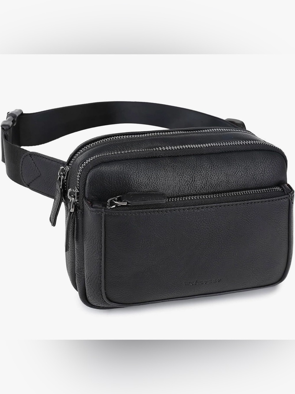 Black Leather UNISEX Waist & Crossbody Bag - Picture 3 of 13